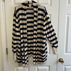 Cream and blue Faded Glory Cardigan